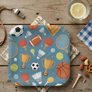 Assiettes En Carton Soirée de sports variés des vedettes