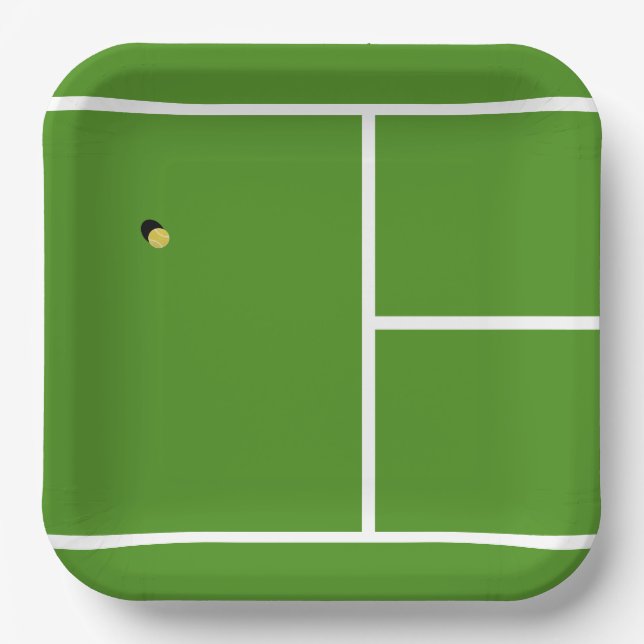 Assiettes En Carton Soirée de tennis créative (Recto)