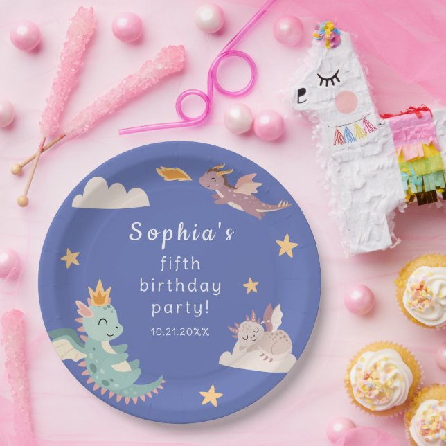 Assiettes En Carton Soirée des Anniversaires de enfants du Cute Pastel (Fête)