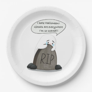 Assiettes En Carton Soirée d'Halloween drôle Fantôme effrayé