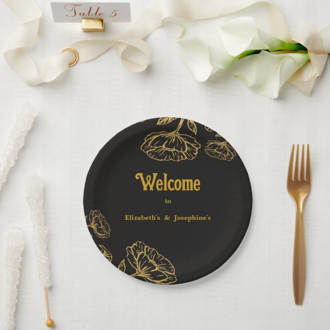 Assiettes En Carton Soiree double élégant (Mariage)