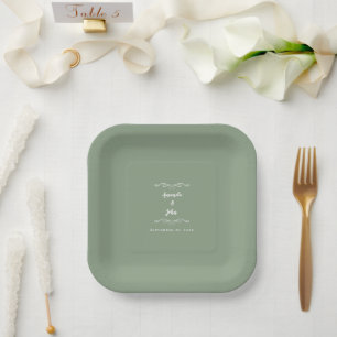 Assiettes En Carton Soirée Mariages élégants Fête Moderne Rustique Sag