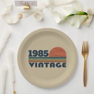 Assiettes En Carton Soirée personnalisée Quarante vintage 40e annivers