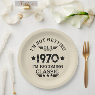 Assiettes En Carton Soirée personnalisée vintage 55e anniversaire