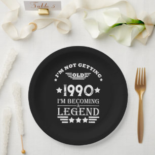 Assiettes En Carton Soirée personnalisée vintage de 35 ans