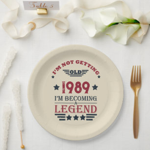 Assiettes En Carton Soirée personnalisée vintage de 35 ans