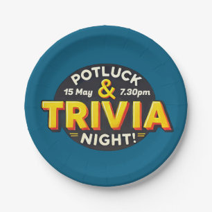 Assiettes En Carton Soirée Potluck Trivia se réunir