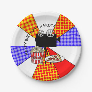 Assiettes En Carton Soirée Retro Movie Anniversaire