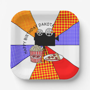 Assiettes En Carton Soirée Retro Movie Anniversaire