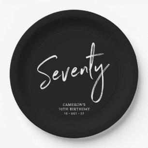 Assiettes En Carton Soixante-dix lettrages modernes Papier pour fête d