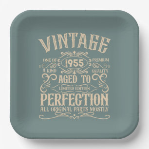 Assiettes En Carton Soixante-dix vintages 70e anniversaire personnalis
