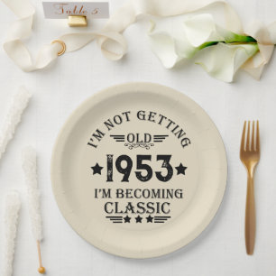 Assiettes En Carton Soixante-dix vintages 70e anniversaire personnalis