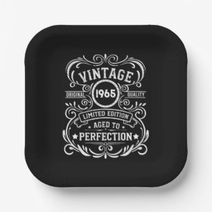 Assiettes En Carton Soixante vintage 60e anniversaire