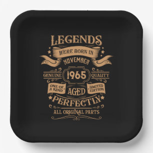 Assiettes En Carton Soixante vintage 60e anniversaire personnalisée