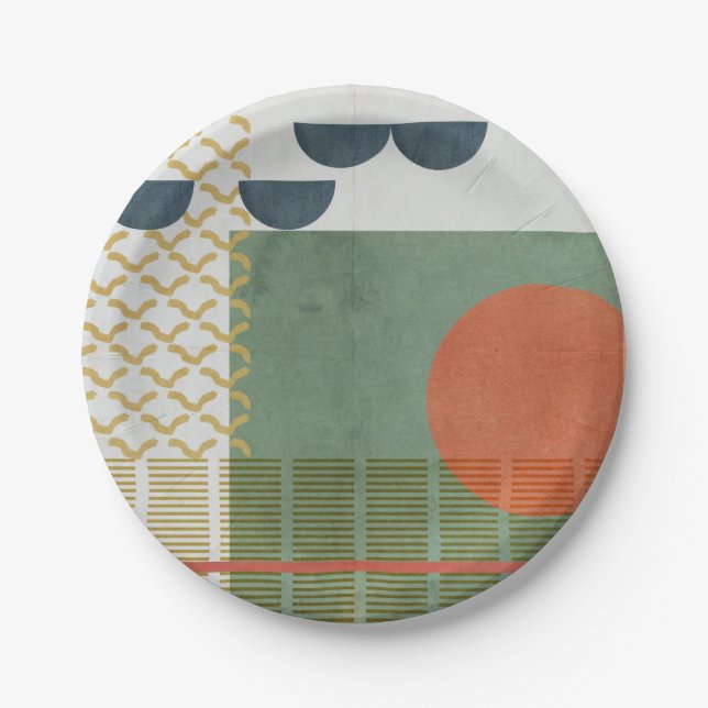 Assiettes En Carton Soleil Rouge III (Devant)