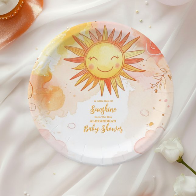 Assiettes En Carton Soleil Sexe Neutre Boho Sun (Créateur téléchargé)
