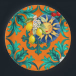 Assiettes En Carton soleil sicilien, été, citron, mosaïque, bleu,<br><div class="desc">Été,  soleil,  dynamique,  tuiles méditerranéennes</div>