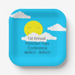 Assiettes En Carton Soleil souriant avec nuages Popcorn