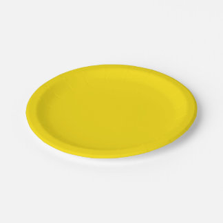 Assiettes En Carton Solid Color : Yellow