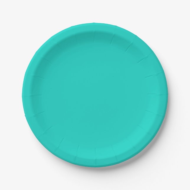 Assiettes En Carton Solide clair turquoise (Devant)