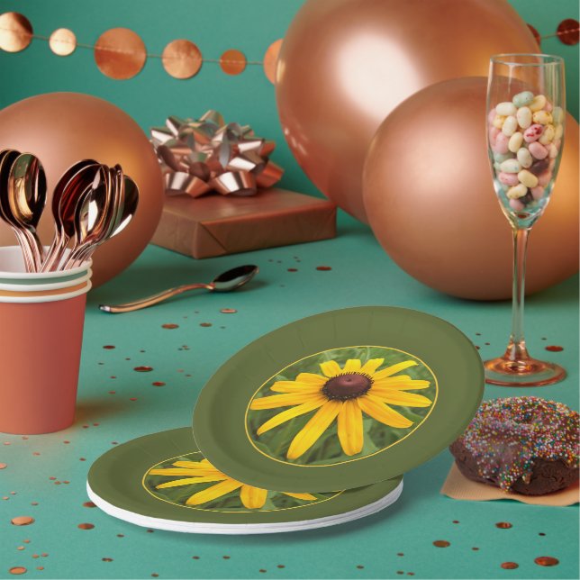 Assiettes En Carton Solo jaune vif Rudbeckia (Multi)