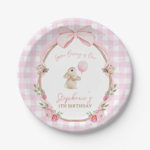 Assiettes En Carton Some Bunny is One Lapin Rose Ruban Premier Anniver