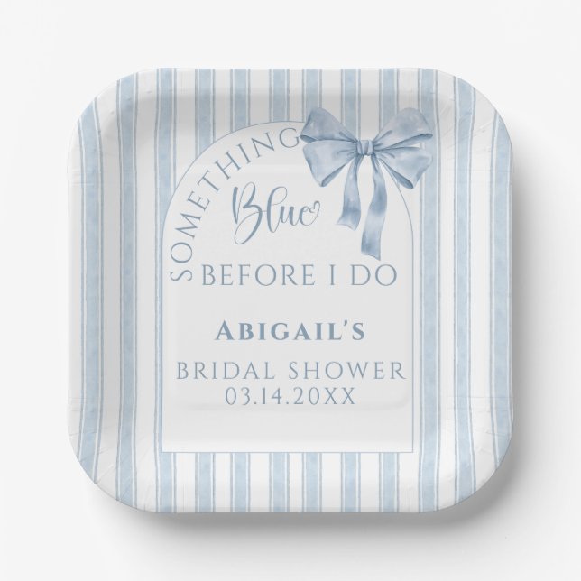 Assiettes En Carton Something Blue Before I Do Bow  (Recto)