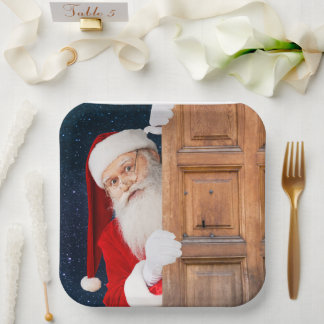 Assiettes En Carton Son nom est Santa Joyeux Noël