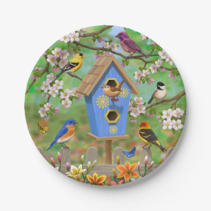 Assiettes En Carton Songbirds Lily Garden Birdhouse