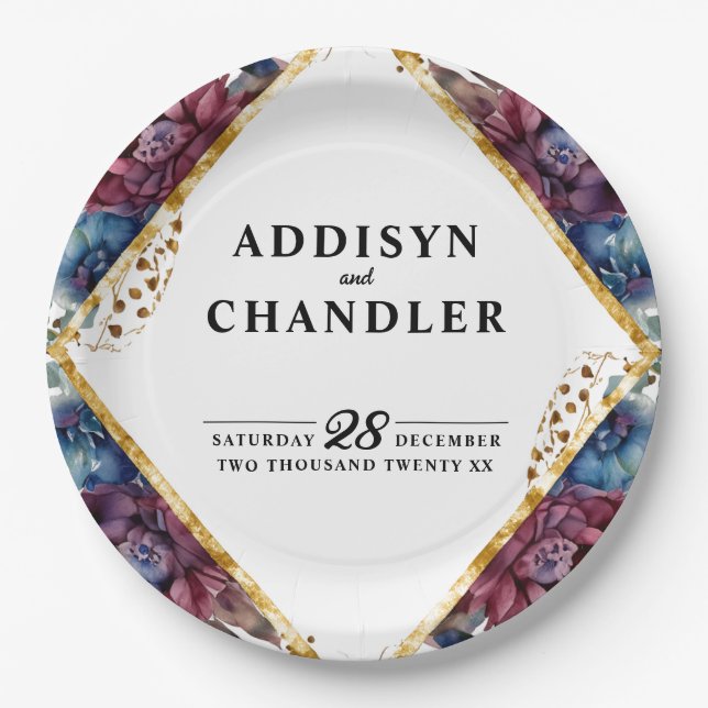 Assiettes En Carton Sophistication stupéfiante Mariage de pivoine à bi (Devant)