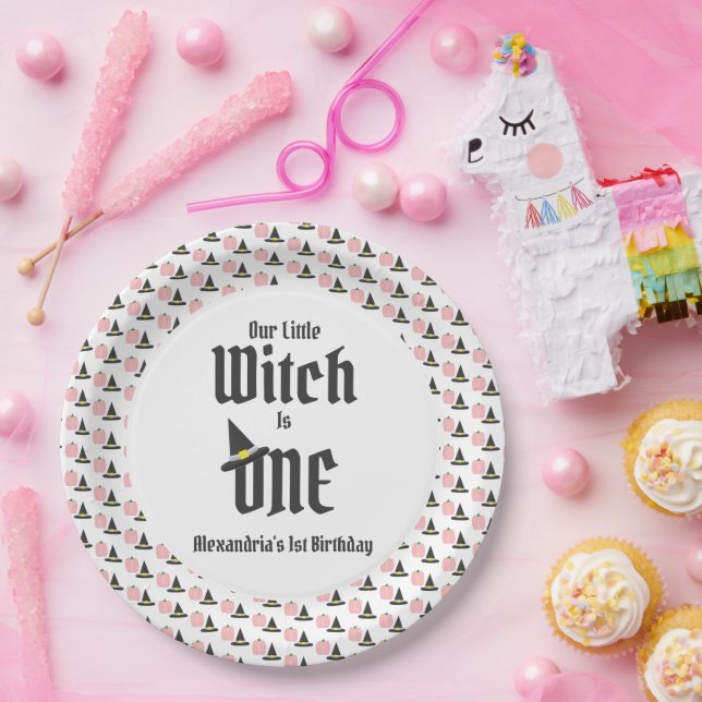 Assiettes En Carton Sorcière 1er anniversaire (Fête)