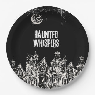 Assiettes En Carton Sorcière effrayante d'Halloween, maison hantée, lu