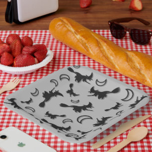 Assiettes En Carton Sorcière volante entre la moitié de la lune à Hall
