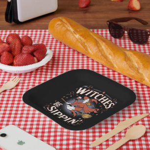 Assiettes En Carton Sorcières Be Sippin' Halloween Éffrayant