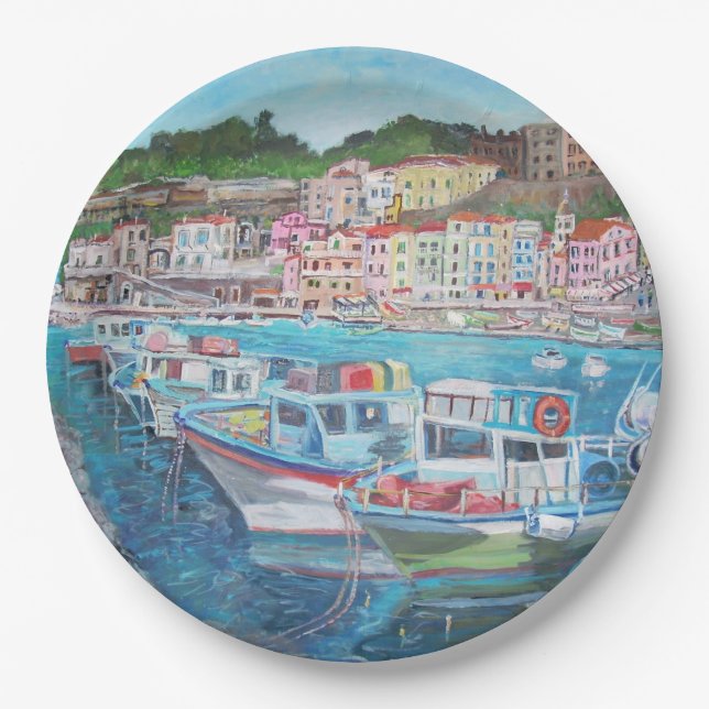 Assiettes En Carton Sorrente - plaques à papier faites sur commande 9" (Devant)