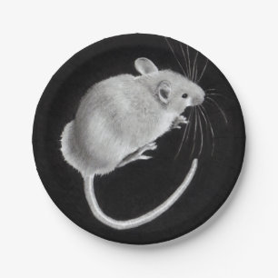 Assiettes En Carton Souris : Dessin au crayon réaliste : Souris d'un