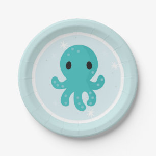 Assiettes En Carton Sous la fête d'anniversaire de la mer