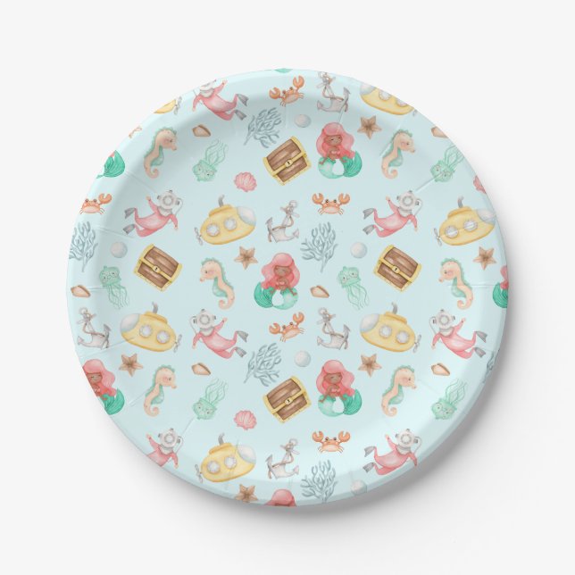 Assiettes En Carton Sous la mer (Devant)