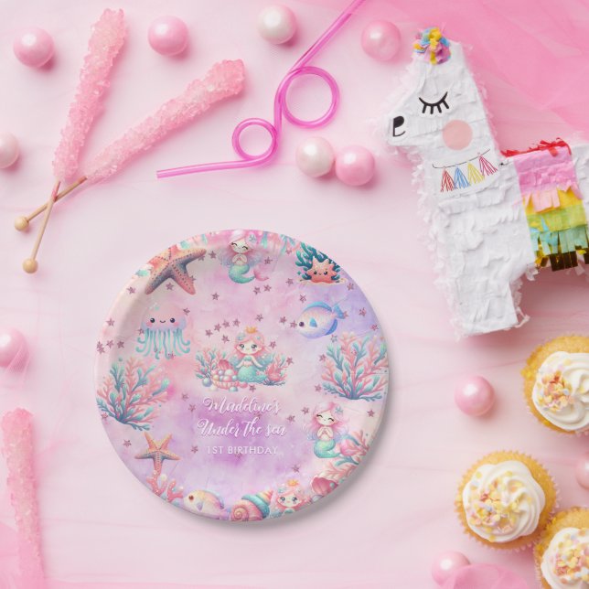 Assiettes En Carton Sous la mer Anniversaire des enfants (Fête)