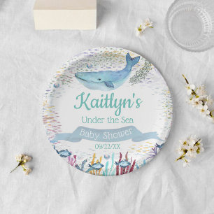 Assiettes En Carton Sous la mer Baby shower à thème océanique