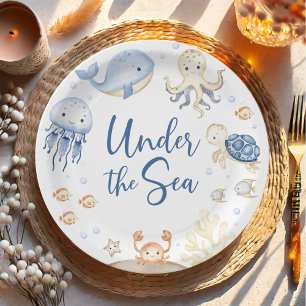 Assiettes En Carton Sous la mer Ocean Animals Anniversaire