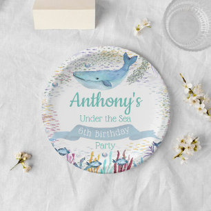 Assiettes En Carton Sous la mer Tout âge Anniversaire