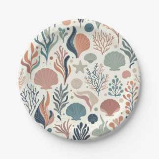 Assiettes En Carton Sous l'Anniversaire de la mer, Motif de Whispers O