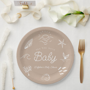 Assiettes En Carton Sous l'océan Vous Bientôt Bébé Shower