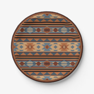Assiettes En Carton Southwest Design Adobe Gray Brown Tribal Pattern