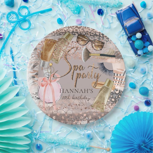 Assiettes En Carton Spa Birthday Safari Parties scintillant (Fête)