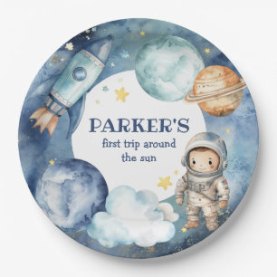 Assiettes En Carton Space Galaxy Premier voyage autour du soleil Anniv