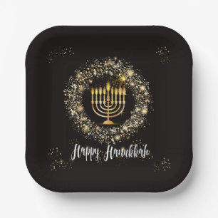 Assiettes En Carton Sparkle Menorah Hanoukka