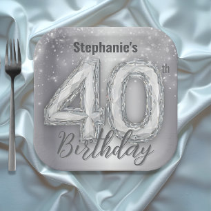 Assiettes En Carton Sparkling Chic Silver G am Gemstone 40e anniversai