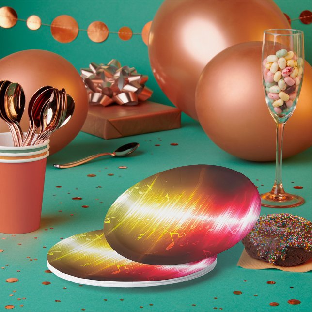 Assiettes En Carton Spectre musical Soundwave Vibrant Audio Visualizer (Créateur téléchargé)